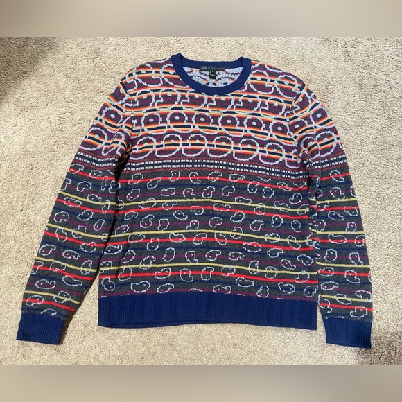 Marc By Marc Jacobs Men’s Size XL Charcoal Multi 100% Merino Wool Sweater